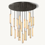 Audubon Sculpt Alabaster Round Chandelier 56"