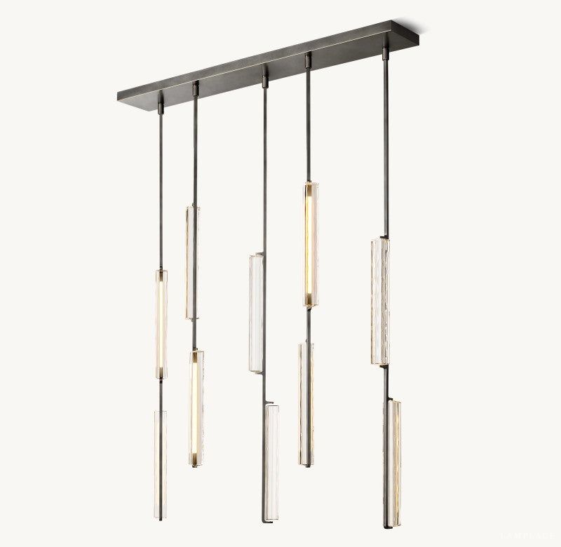 Audubon Sculpt Crystal Linear Chandelier 54"