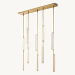 Audubon Sculpt Crystal Linear Chandelier 54"