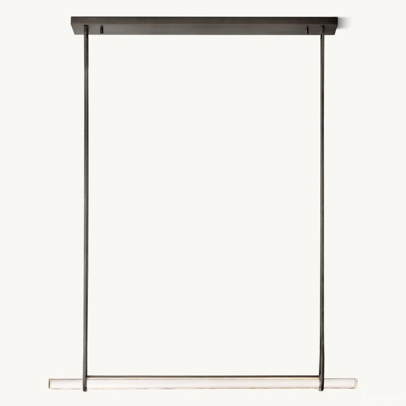 Audubon Sculpt Crystal Single Bar Linear Chandelier 60"