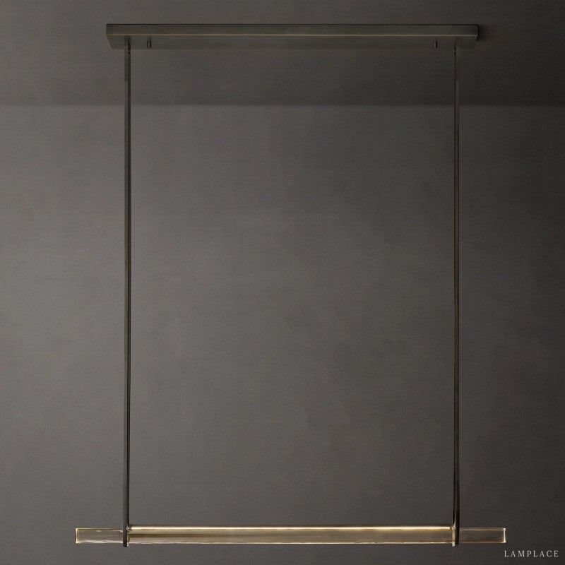 Audubon Sculpt Crystal Single Bar Linear Chandelier 60"