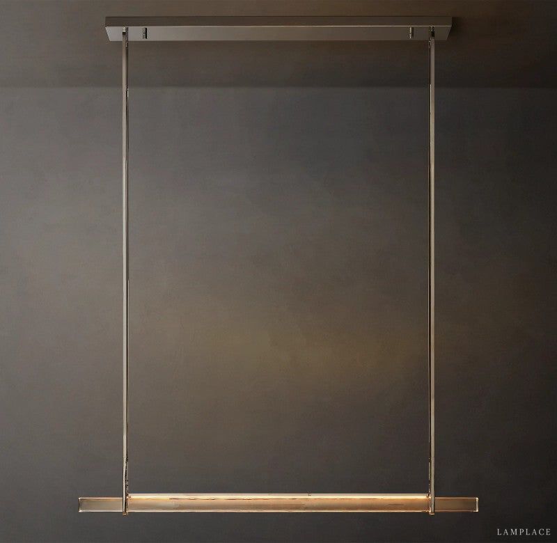 Audubon Sculpt Crystal Single Bar Linear Chandelier 60"