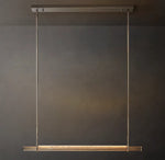 Audubon Sculpt Crystal Single Bar Linear Chandelier 60"