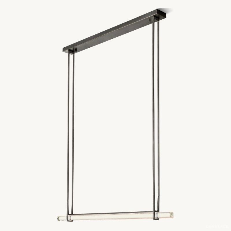 Audubon Sculpt Crystal Single Bar Linear Chandelier 60"