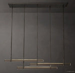 Audubon Sculpt Crystal Triple Bar Linear Chandelier 72"
