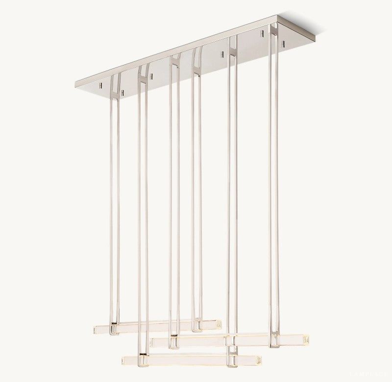 Audubon Sculpt Crystal Triple Bar Linear Chandelier 60"