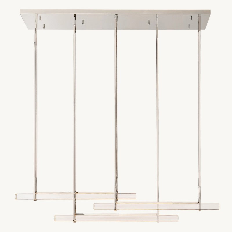 Audubon Sculpt Crystal Triple Bar Linear Chandelier 72"