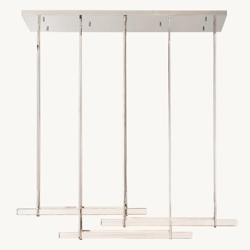 Audubon Sculpt Crystal Triple Bar Linear Chandelier 72"