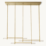 Audubon Sculpt Crystal Triple Bar Linear Chandelier 72"