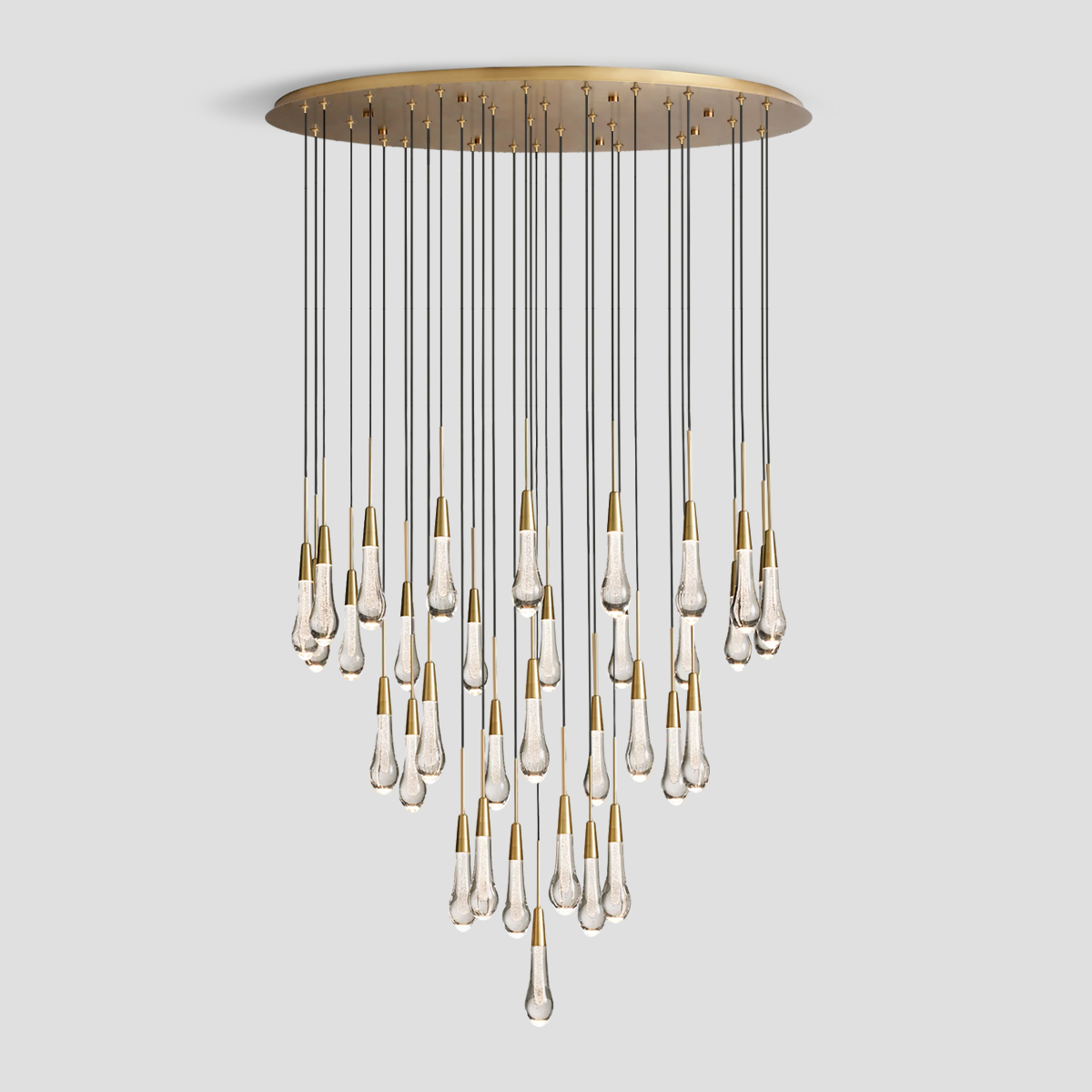 Soltaire Raindrop Glass Round Chandelier
