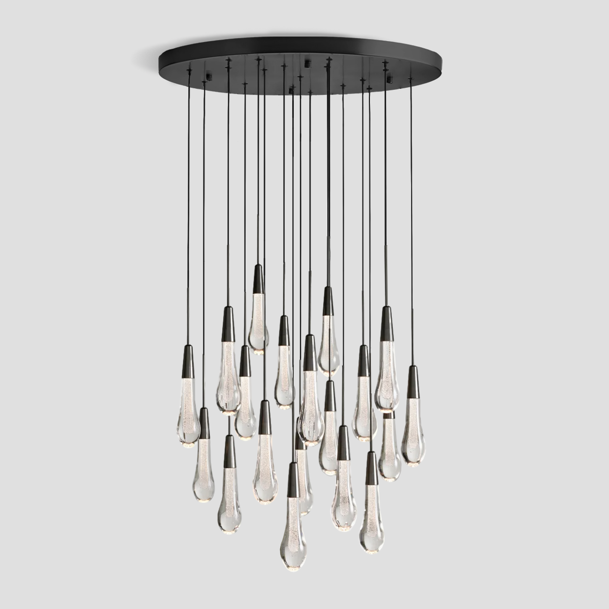 Soltaire Raindrop Glass Round Chandelier