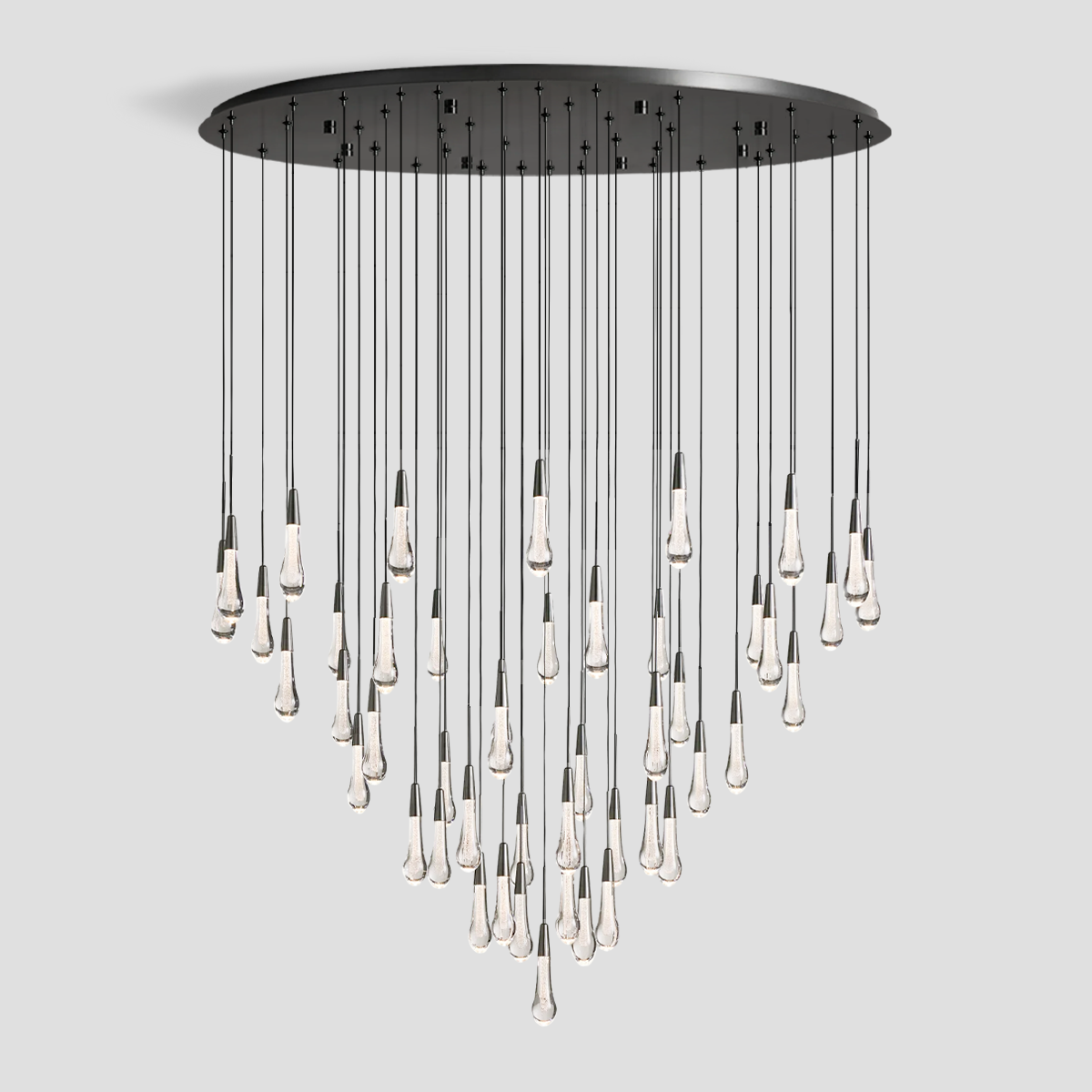 Soltaire Raindrop Glass Round Chandelier