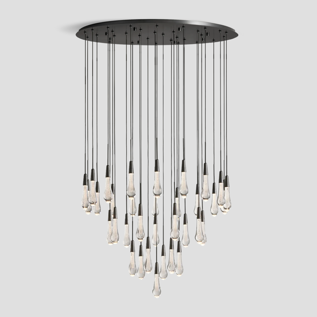 Soltaire Raindrop Glass Round Chandelier