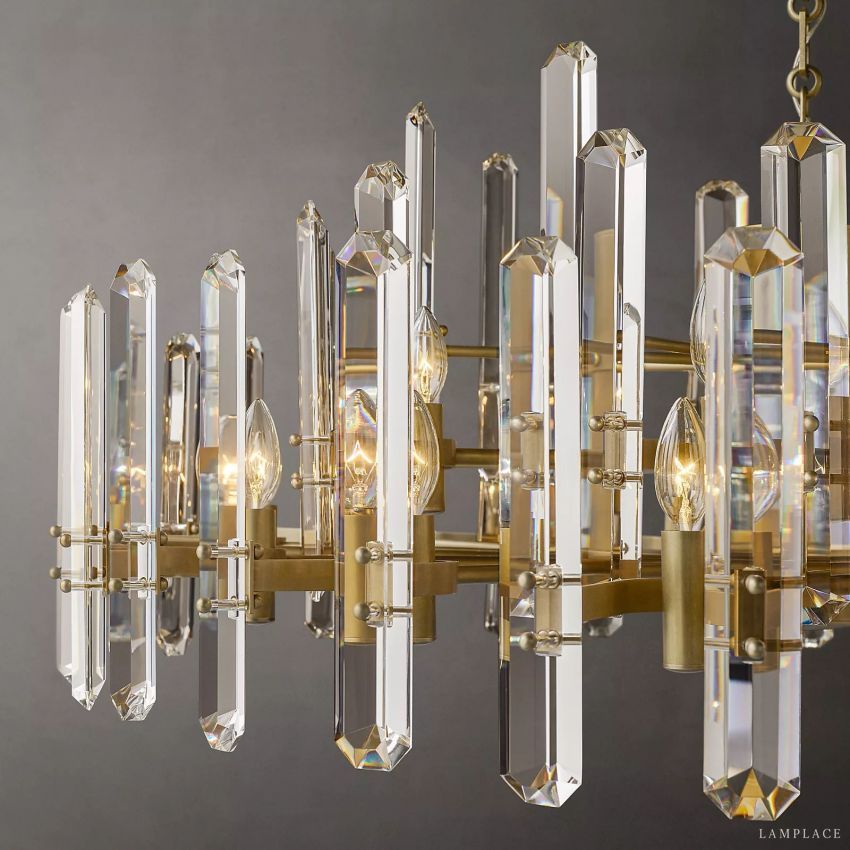 Monclair Radiant Crystal Linear Chandelier 54"