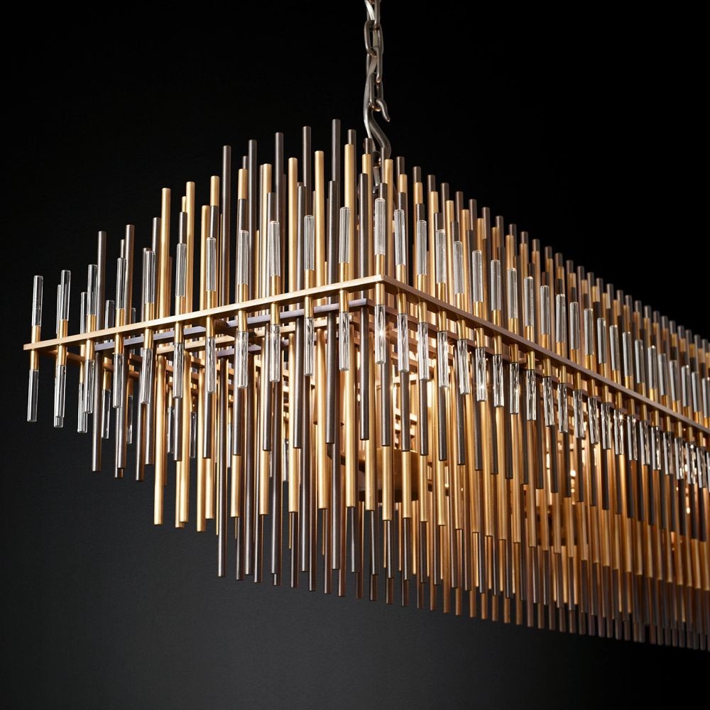 Emile Gradient Spire Rectangular Chandelier 54"