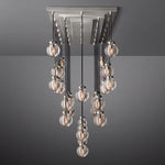 Pearl Carved Inciso Rectangle Chandelier 72"