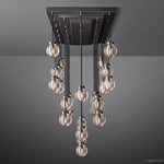 Pearl Carved Inciso Rectangle Chandelier 72"
