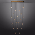 Pearl Carved Inciso Rectangle Chandelier 72"