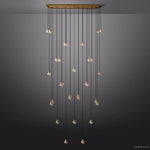 Pearl Carved Inciso Rectangle Chandelier 72"