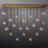 Pearl Carved Inciso Rectangle Chandelier 72"