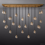 Pearl Carved Inciso Rectangle Chandelier 72"
