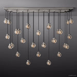 Pearl Carved Inciso Rectangle Chandelier 72"