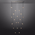 Pearl Carved Inciso Rectangle Chandelier 72"