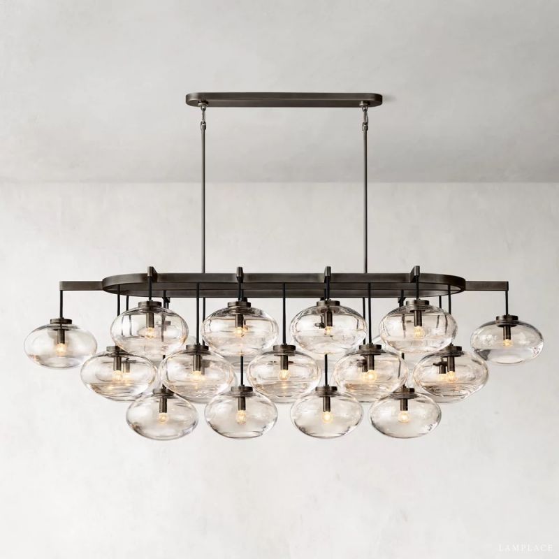 Cabrette Float Glass Linear Chandelier 72"