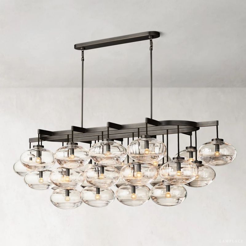 Cabrette Float Glass Linear Chandelier 72"
