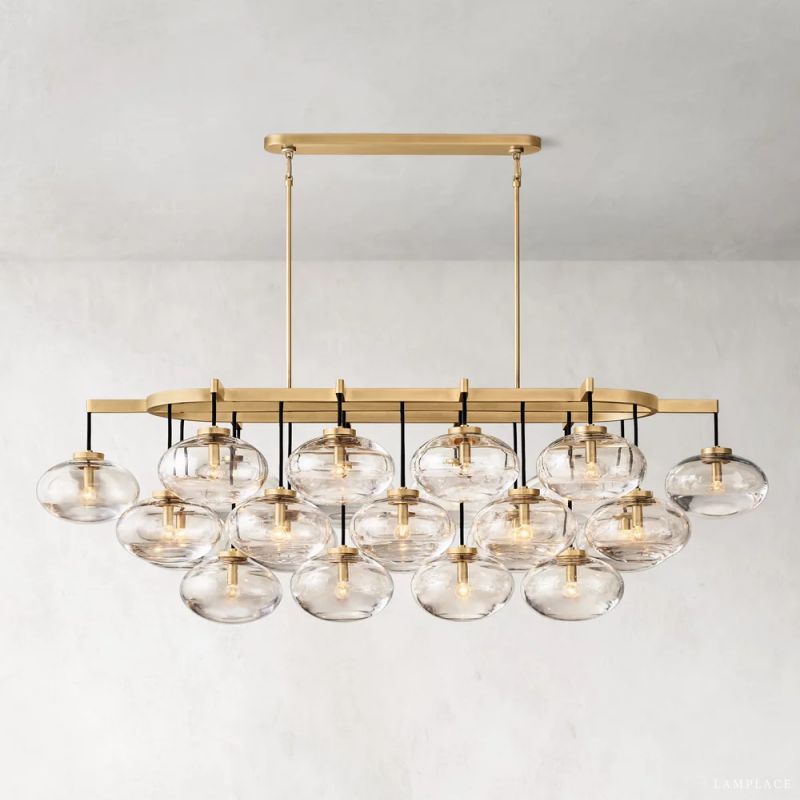 Cabrette Float Glass Linear Chandelier 72"