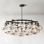 Cabrette Float Glass Round Chandelier 60"