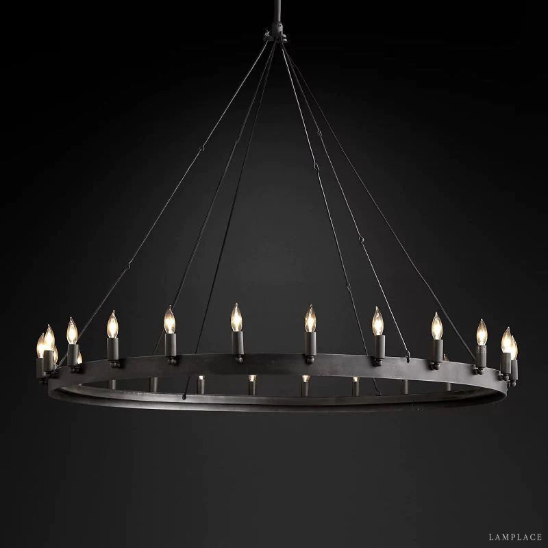 Camino Vintage Industrial Round Chandelier 50"