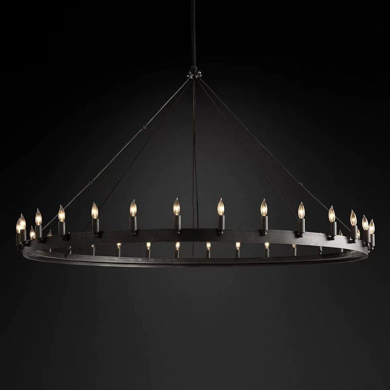 Camino Vintage Industrial Round Chandelier 63"