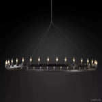 Camino Vintage Industrial Round Chandelier 73"