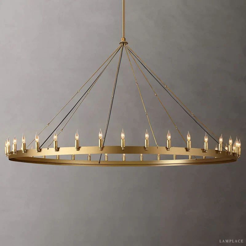 Camino Vintage Industrial Round Chandelier 73"