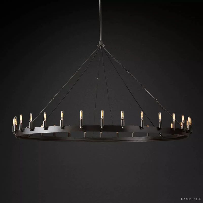 Camino Vintage Industrial Round Chandelier 63"