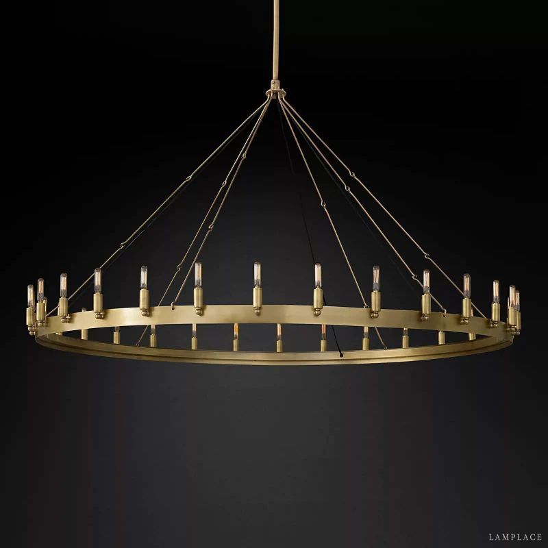 Camino Vintage Industrial Round Chandelier 63"