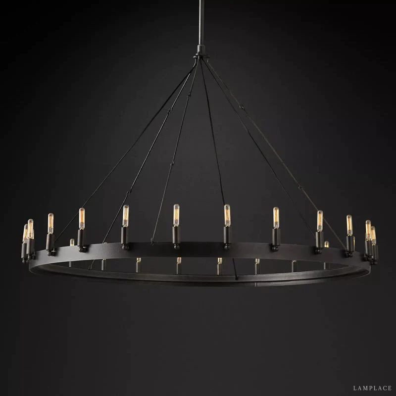 Camino Vintage Industrial Round Chandelier 50"