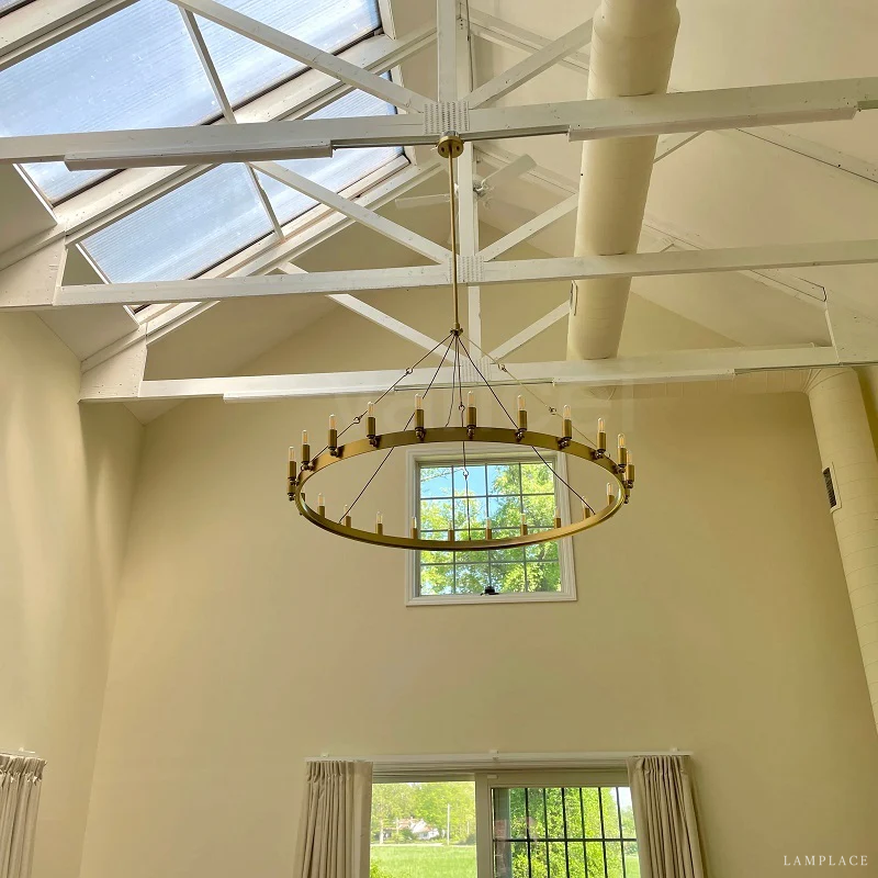 Camino Vintage Industrial Round Chandelier 73"