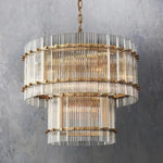 San Marco Vintage Glass Two-Tier Round Chandelier 22"