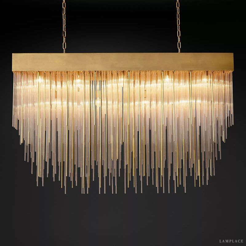 Cascada Stacked Prism Rectangular Chandelier 54"