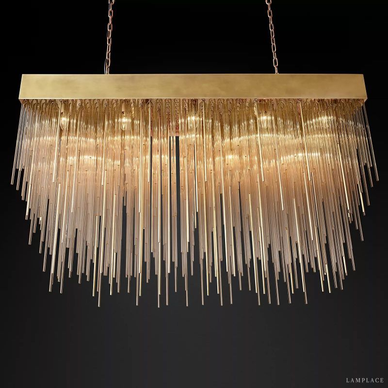 Cascada Stacked Prism Rectangular Chandelier 54"