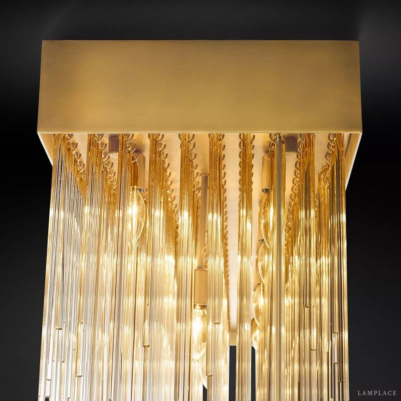 Cascada Stacked Prism Rectangular Chandelier 54"