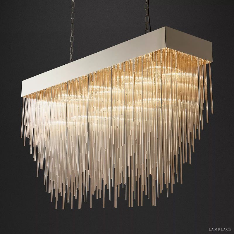 Cascada Stacked Prism Rectangular Chandelier 54"