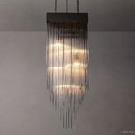 Cascada Stacked Prism Square Chandelier 30"