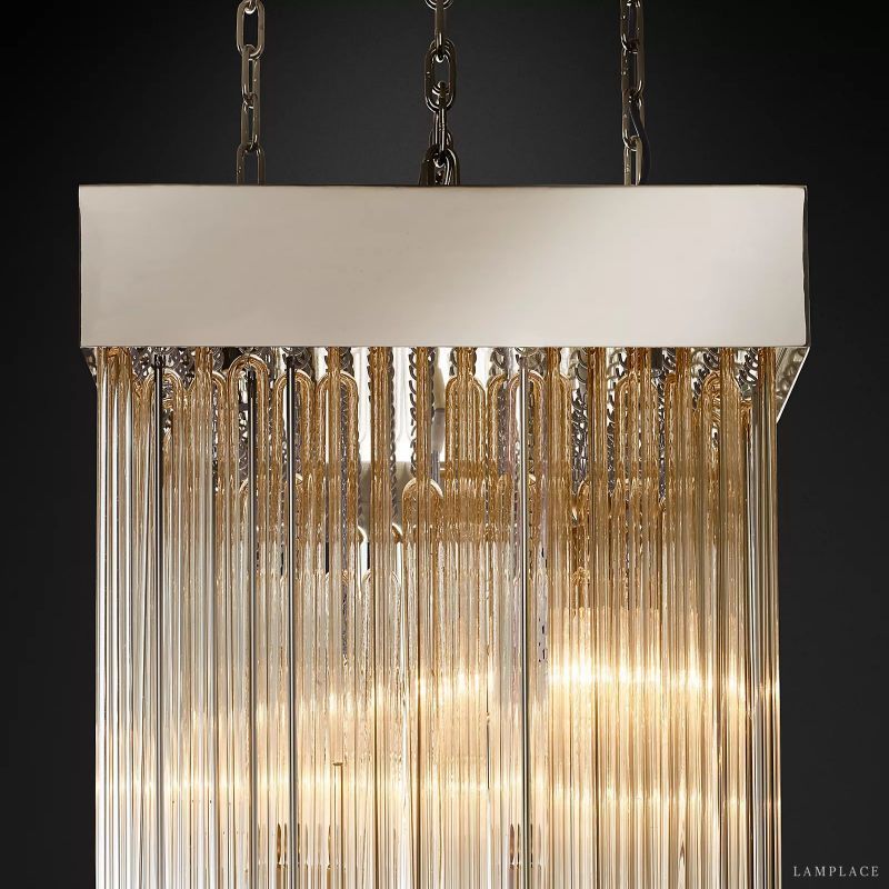 Cascada Stacked Prism Square Chandelier 21"