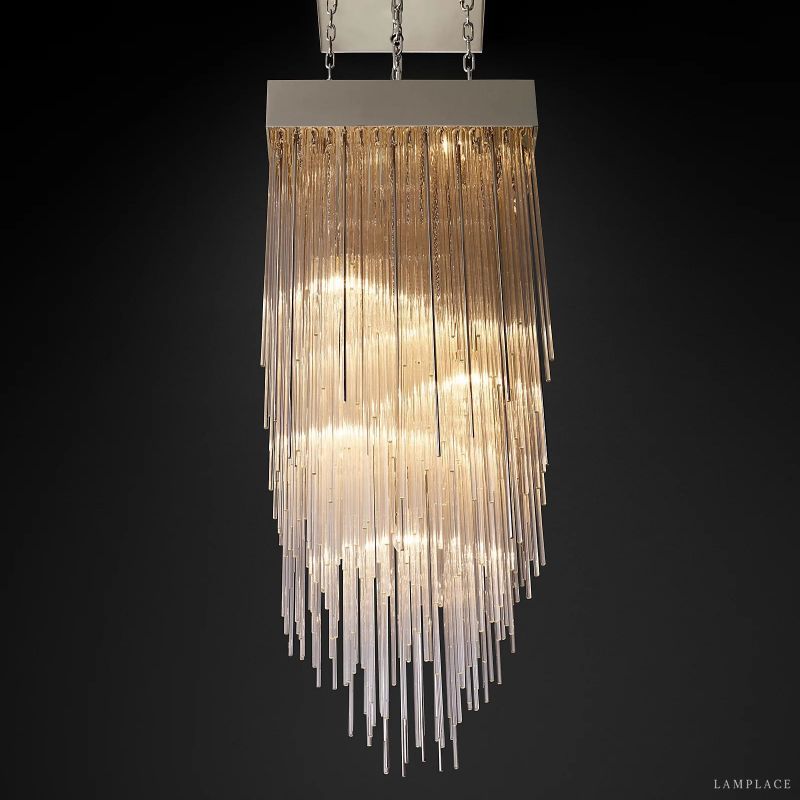 Cascada Stacked Prism Square Chandelier 21"