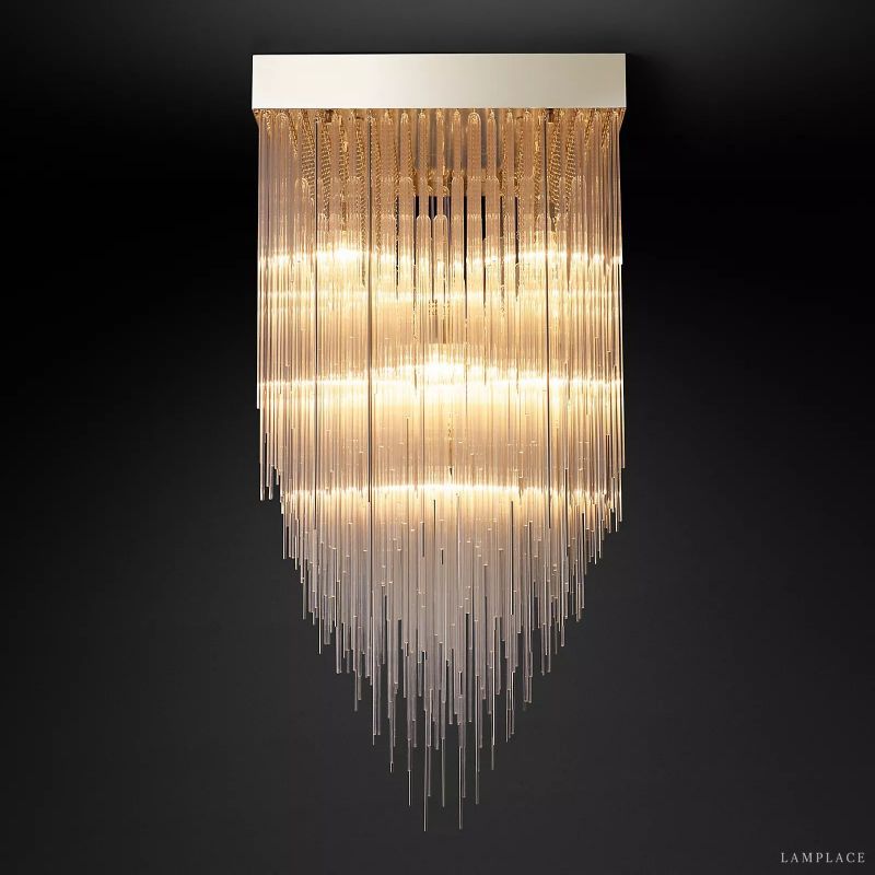 Cascada Stacked Prism Square Chandelier 30"