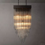 Cascada Stacked Prism Square Chandelier 30"