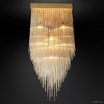 Cascada Stacked Prism Square Chandelier 30"